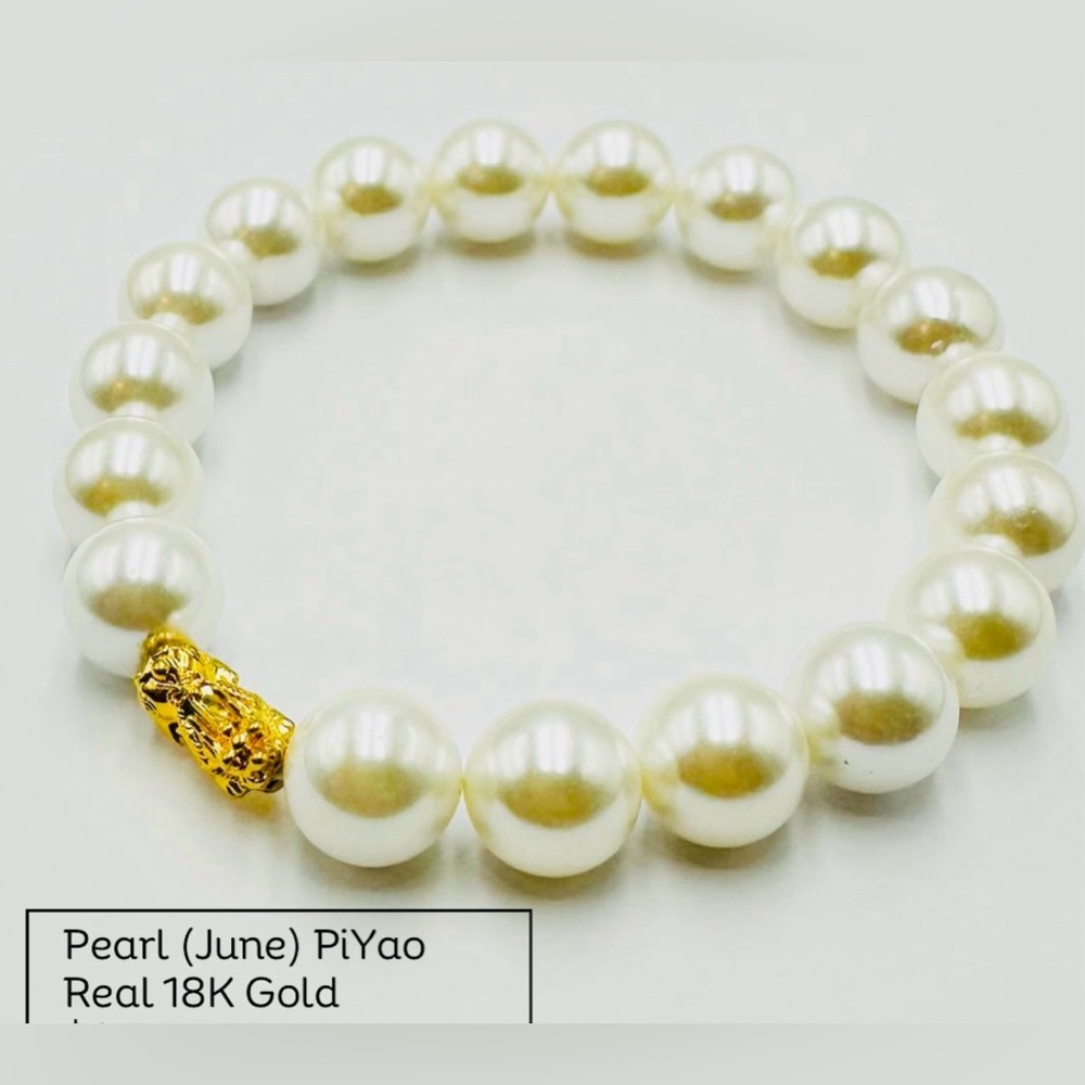 Real 18K Pi Yao White Pearl